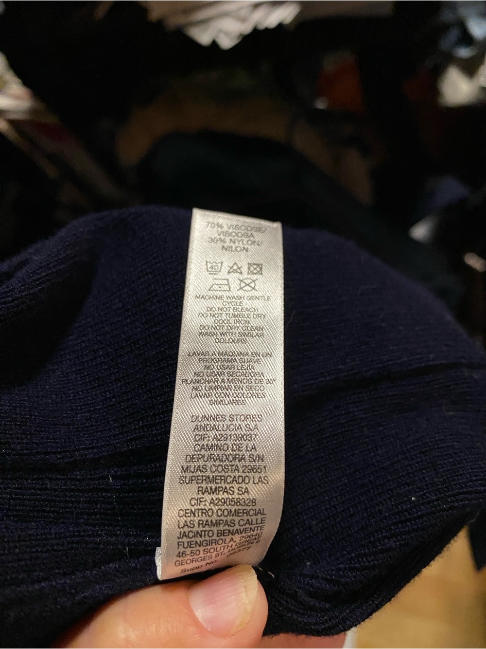 Dunnes Navy Ribbed Knit Top - Picture 4 of 6